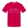 Phoenix, Arizona Toddler T-Shirt - Skyline Phoenix Toddler Tee - dark pink