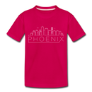 Phoenix, Arizona Toddler T-Shirt - Skyline Phoenix Toddler Tee - dark pink