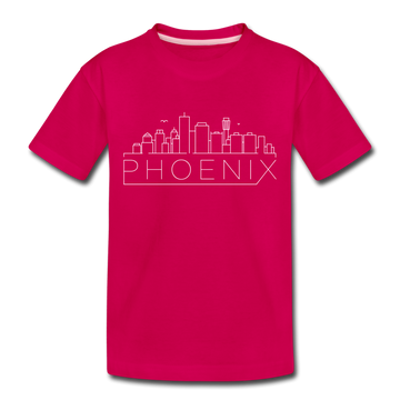 Phoenix, Arizona Toddler T-Shirt - Skyline Phoenix Toddler Tee - dark pink