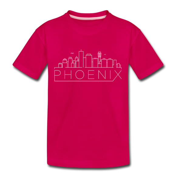 Phoenix, Arizona Toddler T-Shirt - Skyline Phoenix Toddler Tee - dark pink