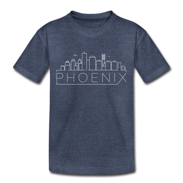 Phoenix, Arizona Toddler T-Shirt - Skyline Phoenix Toddler Tee - heather blue