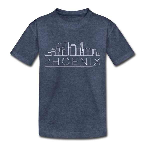 Phoenix, Arizona Toddler T-Shirt - Skyline Phoenix Toddler Tee - heather blue