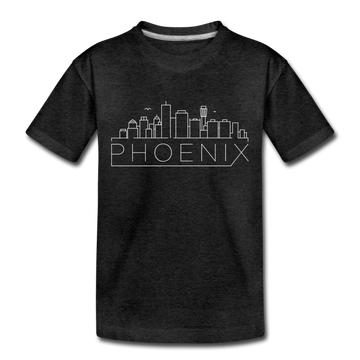 Phoenix, Arizona Toddler T-Shirt - Skyline Phoenix Toddler Tee - charcoal gray