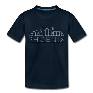 Phoenix, Arizona Toddler T-Shirt - Skyline Phoenix Toddler Tee - deep navy