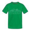 Phoenix, Arizona Toddler T-Shirt - Skyline Phoenix Toddler Tee - kelly green
