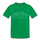 Phoenix, Arizona Toddler T-Shirt - Skyline Phoenix Toddler Tee - kelly green