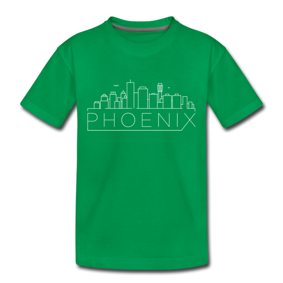 Phoenix, Arizona Toddler T-Shirt - Skyline Phoenix Toddler Tee - kelly green