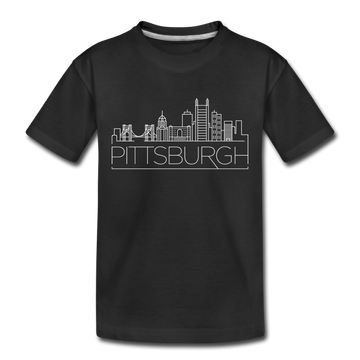 Pittsburgh, Pennsylvania Toddler T-Shirt - Skyline Pittsburgh Toddler Tee - black