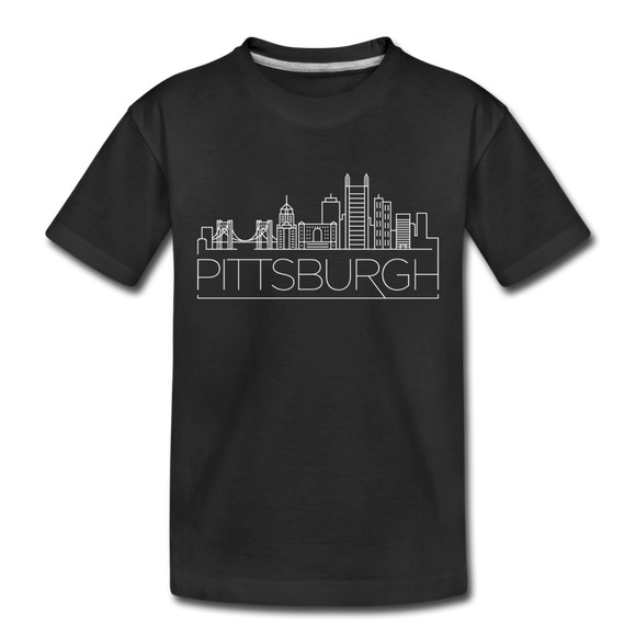 Pittsburgh, Pennsylvania Toddler T-Shirt - Skyline Pittsburgh Toddler Tee - black