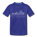 Pittsburgh, Pennsylvania Toddler T-Shirt - Skyline Pittsburgh Toddler Tee - royal blue