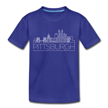 Pittsburgh, Pennsylvania Toddler T-Shirt - Skyline Pittsburgh Toddler Tee - royal blue