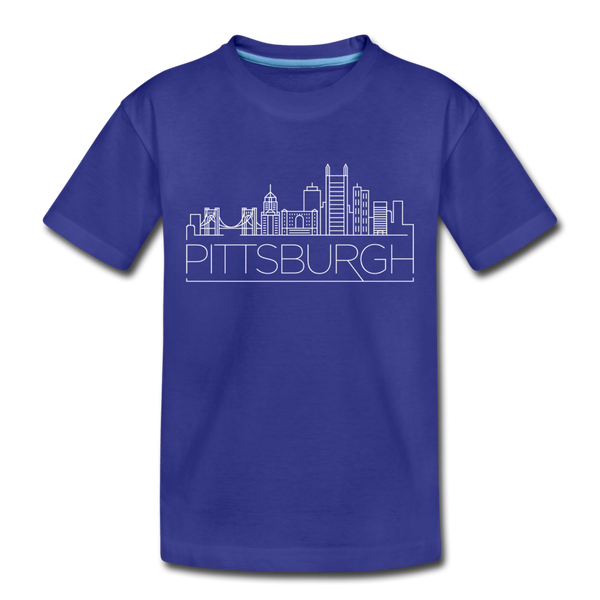 Pittsburgh, Pennsylvania Toddler T-Shirt - Skyline Pittsburgh Toddler Tee - royal blue