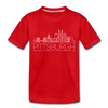 Pittsburgh, Pennsylvania Toddler T-Shirt - Skyline Pittsburgh Toddler Tee - red