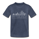 Pittsburgh, Pennsylvania Toddler T-Shirt - Skyline Pittsburgh Toddler Tee - heather blue