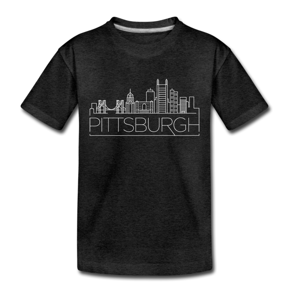 Pittsburgh, Pennsylvania Toddler T-Shirt - Skyline Pittsburgh Toddler Tee - charcoal gray