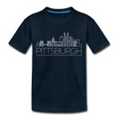 Pittsburgh, Pennsylvania Toddler T-Shirt - Skyline Pittsburgh Toddler Tee - deep navy