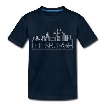 Pittsburgh, Pennsylvania Toddler T-Shirt - Skyline Pittsburgh Toddler Tee - deep navy
