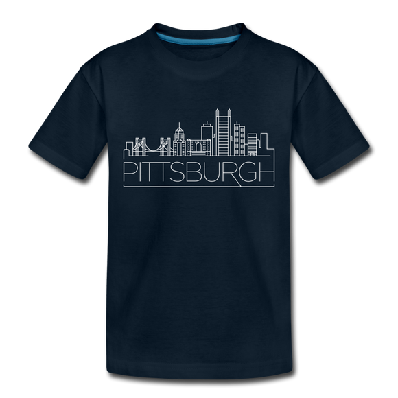 Pittsburgh, Pennsylvania Toddler T-Shirt - Skyline Pittsburgh Toddler Tee - deep navy