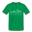 Pittsburgh, Pennsylvania Toddler T-Shirt - Skyline Pittsburgh Toddler Tee - kelly green