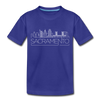 Sacramento, California Toddler T-Shirt - Skyline Sacramento Toddler Tee - royal blue