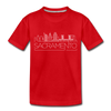 Sacramento, California Toddler T-Shirt - Skyline Sacramento Toddler Tee - red