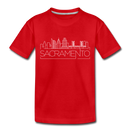 Sacramento, California Toddler T-Shirt - Skyline Sacramento Toddler Tee - red