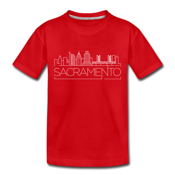 Sacramento, California Toddler T-Shirt - Skyline Sacramento Toddler Tee - red