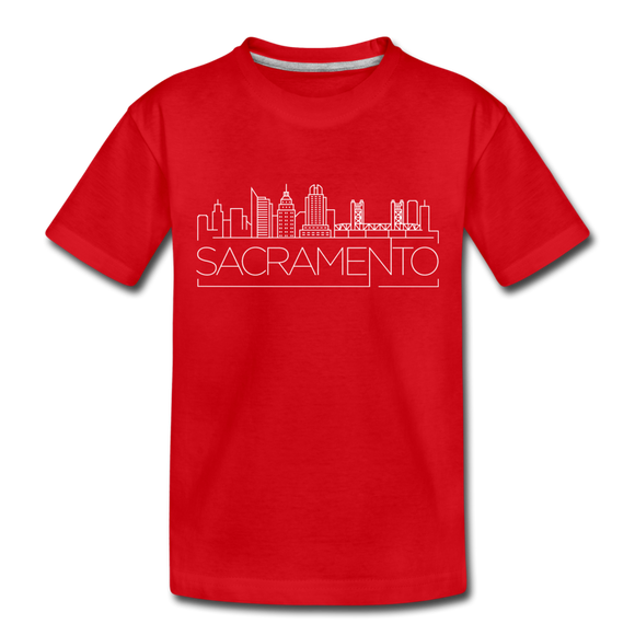 Sacramento, California Toddler T-Shirt - Skyline Sacramento Toddler Tee - red