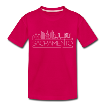 Sacramento, California Toddler T-Shirt - Skyline Sacramento Toddler Tee - dark pink