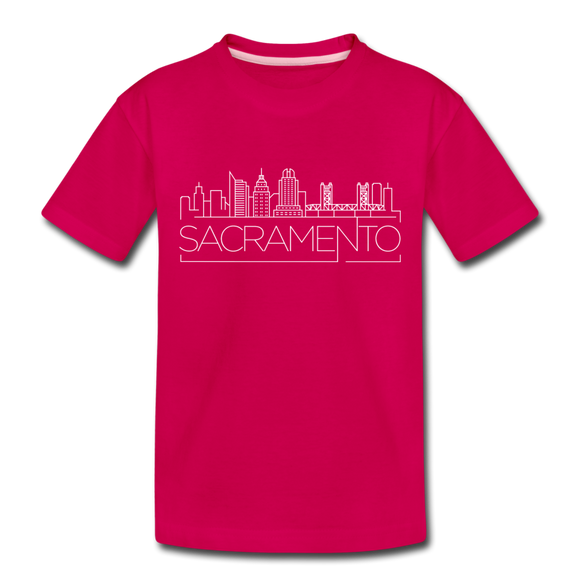 Sacramento, California Toddler T-Shirt - Skyline Sacramento Toddler Tee - dark pink