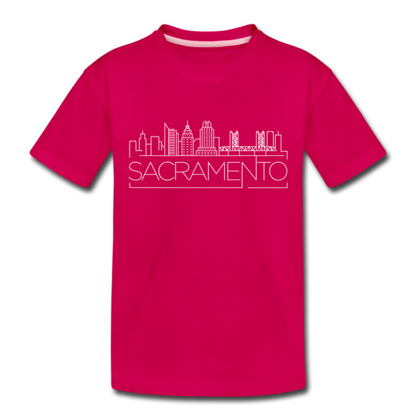 Sacramento, California Toddler T-Shirt - Skyline Sacramento Toddler Tee - dark pink