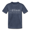 Sacramento, California Toddler T-Shirt - Skyline Sacramento Toddler Tee - heather blue