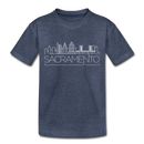 Sacramento, California Toddler T-Shirt - Skyline Sacramento Toddler Tee - heather blue
