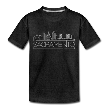 Sacramento, California Toddler T-Shirt - Skyline Sacramento Toddler Tee - charcoal gray