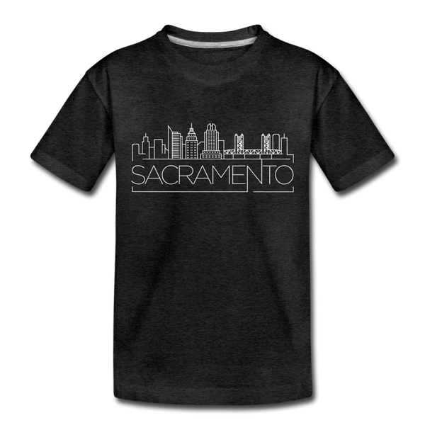 Sacramento, California Toddler T-Shirt - Skyline Sacramento Toddler Tee - charcoal gray
