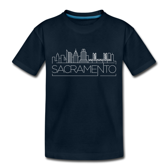 Sacramento, California Toddler T-Shirt - Skyline Sacramento Toddler Tee - deep navy