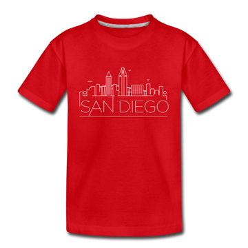 San Diego, California Toddler T-Shirt - Skyline San Diego Toddler Tee - red