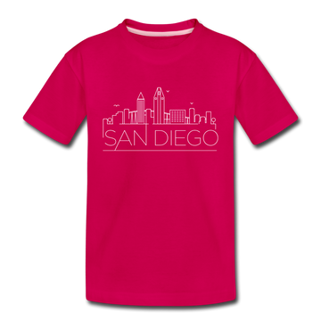 San Diego, California Toddler T-Shirt - Skyline San Diego Toddler Tee - dark pink