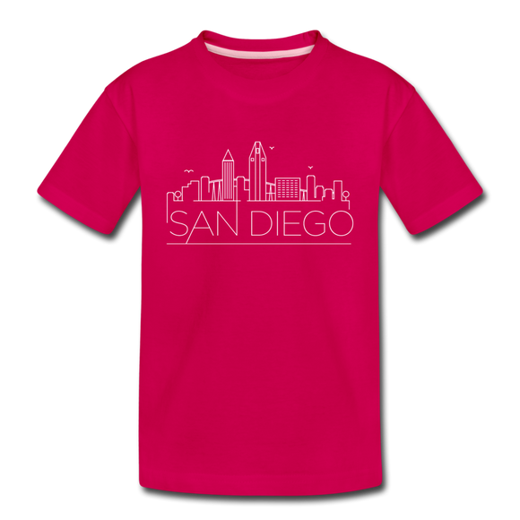 San Diego, California Toddler T-Shirt - Skyline San Diego Toddler Tee - dark pink