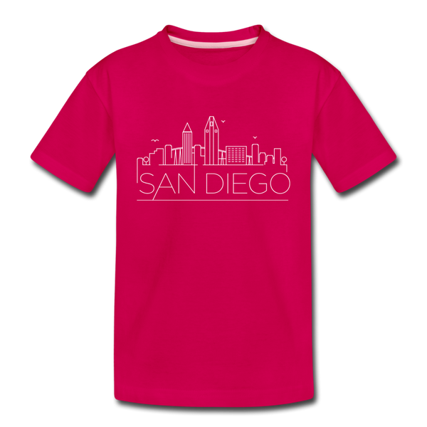 San Diego, California Toddler T-Shirt - Skyline San Diego Toddler Tee - dark pink