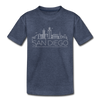 San Diego, California Toddler T-Shirt - Skyline San Diego Toddler Tee - heather blue