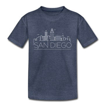 San Diego, California Toddler T-Shirt - Skyline San Diego Toddler Tee - heather blue