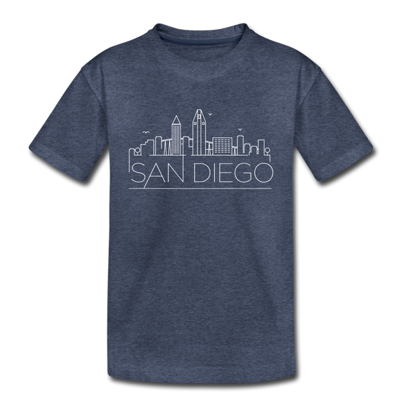 San Diego, California Toddler T-Shirt - Skyline San Diego Toddler Tee - heather blue