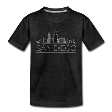San Diego, California Toddler T-Shirt - Skyline San Diego Toddler Tee - charcoal gray