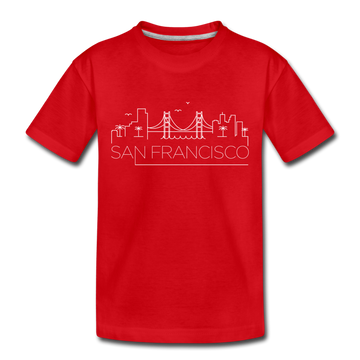 San Francisco, California Toddler T-Shirt - Skyline San Francisco Toddler Tee - red