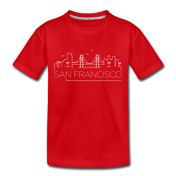 San Francisco, California Toddler T-Shirt - Skyline San Francisco Toddler Tee - red