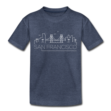 San Francisco, California Toddler T-Shirt - Skyline San Francisco Toddler Tee - heather blue