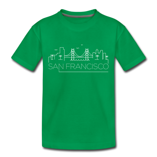 San Francisco, California Toddler T-Shirt - Skyline San Francisco Toddler Tee - kelly green