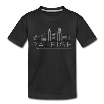 Raleigh, North Carolina Toddler T-Shirt - Skyline Raleigh Toddler Tee - black