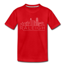 Raleigh, North Carolina Toddler T-Shirt - Skyline Raleigh Toddler Tee - red